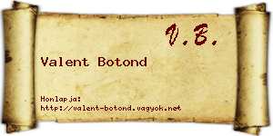 Valent Botond névjegykártya